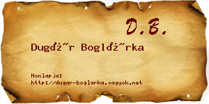 Dugár Boglárka névjegykártya